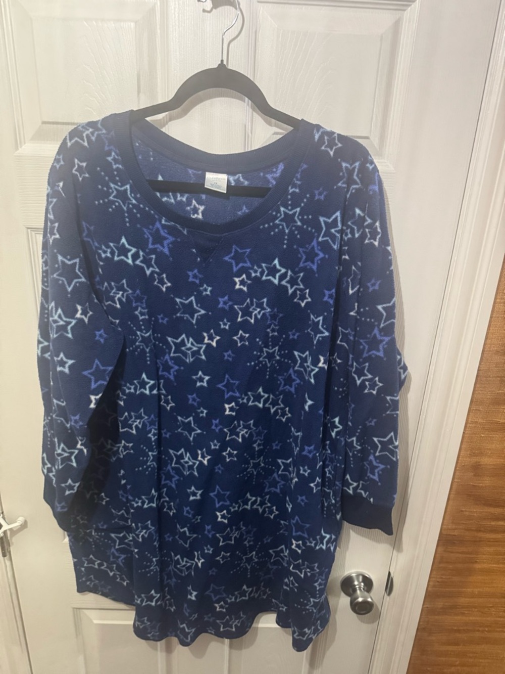 Star Print Navy Blue Nightgown